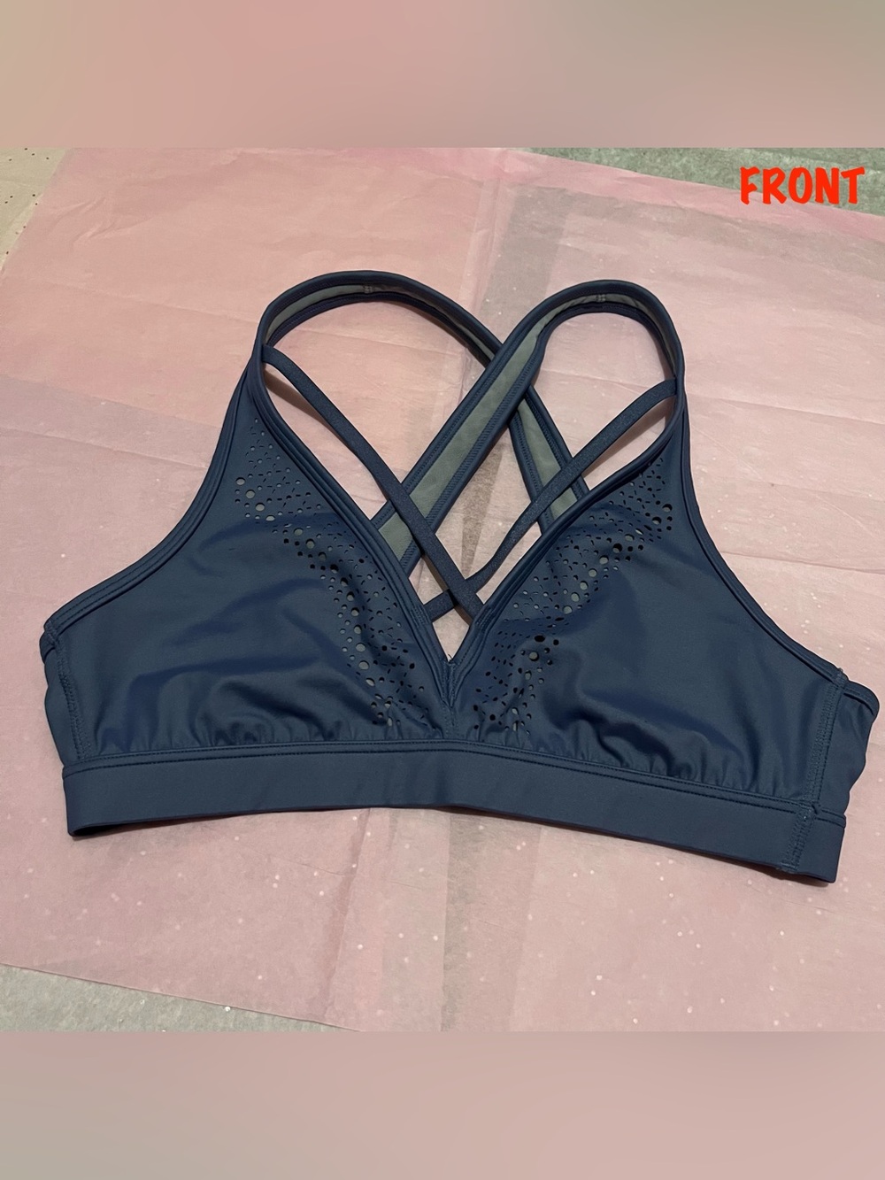 Victoria's Secret Sport Blue Laser Cut Sports Bra